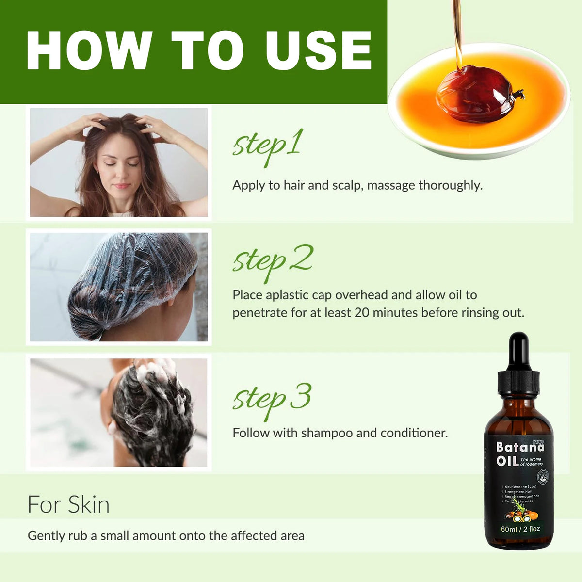 Peauti Batana & Rosemary Hair Strengthening + Scalp Nourishing Oil Set