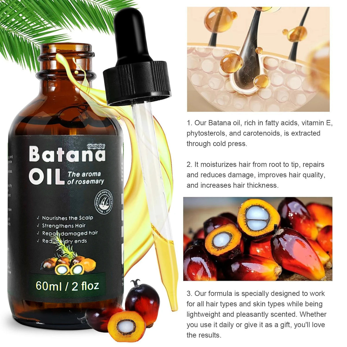 Peauti Batana & Rosemary Hair Strengthening + Scalp Nourishing Oil Set
