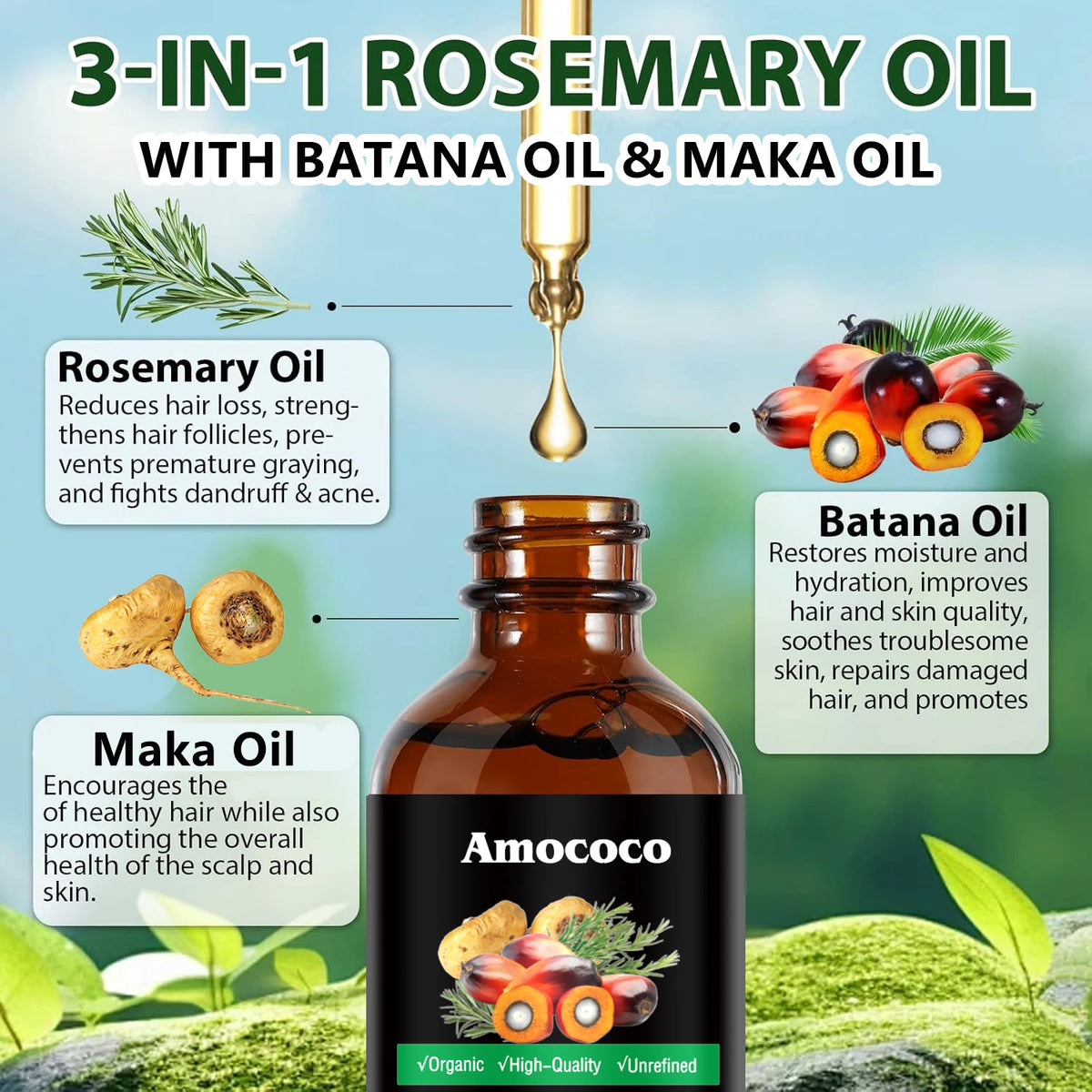 Peauti Batana & Rosemary Hair Strengthening + Scalp Nourishing Oil Set